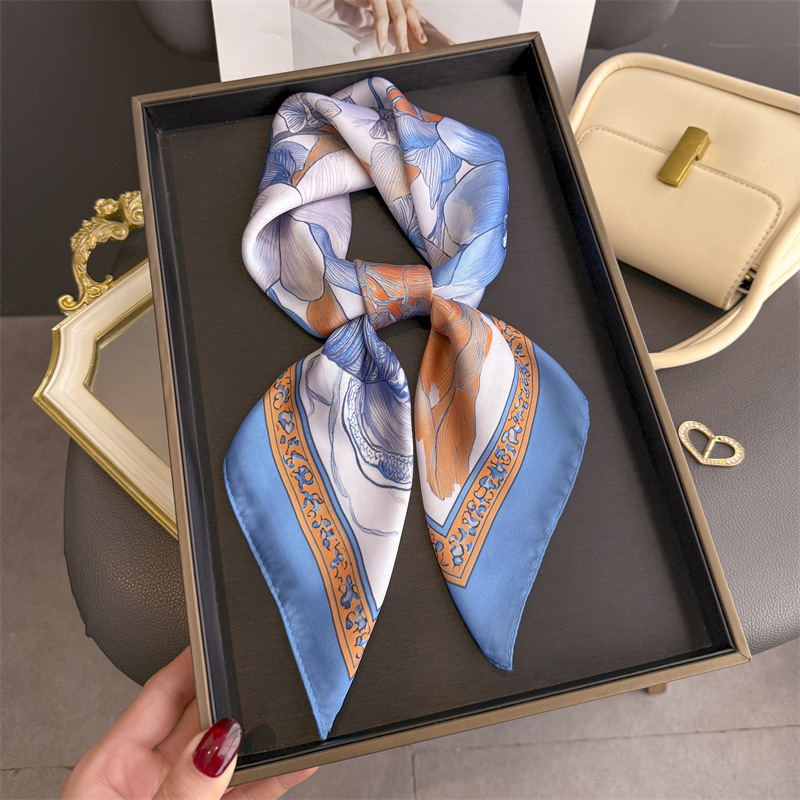 Scarf Silk Square - 2026 New Floral Print Hijab Silk