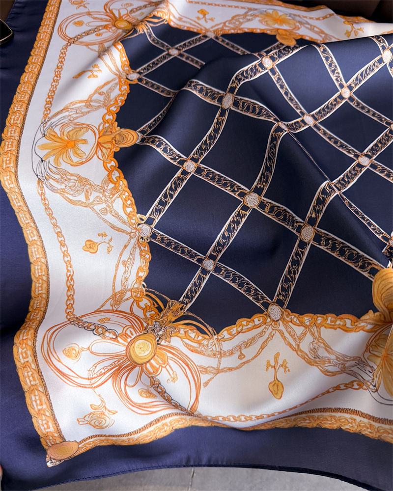 Blue Classic Chain Print Squar - Face Scarf Mask 评论和价格