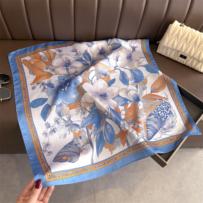 2026 New Floral Print Hijab Si - Scarf Silk Square 评论和价格