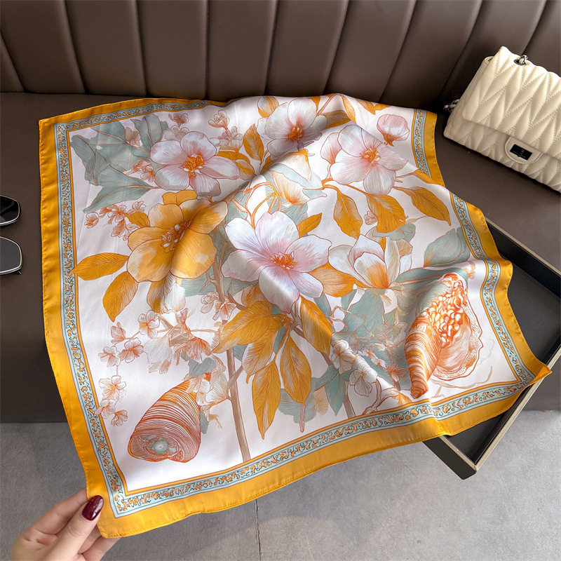 2026 New Floral Print Hijab Si - Scarf Silk Square 评论和价格