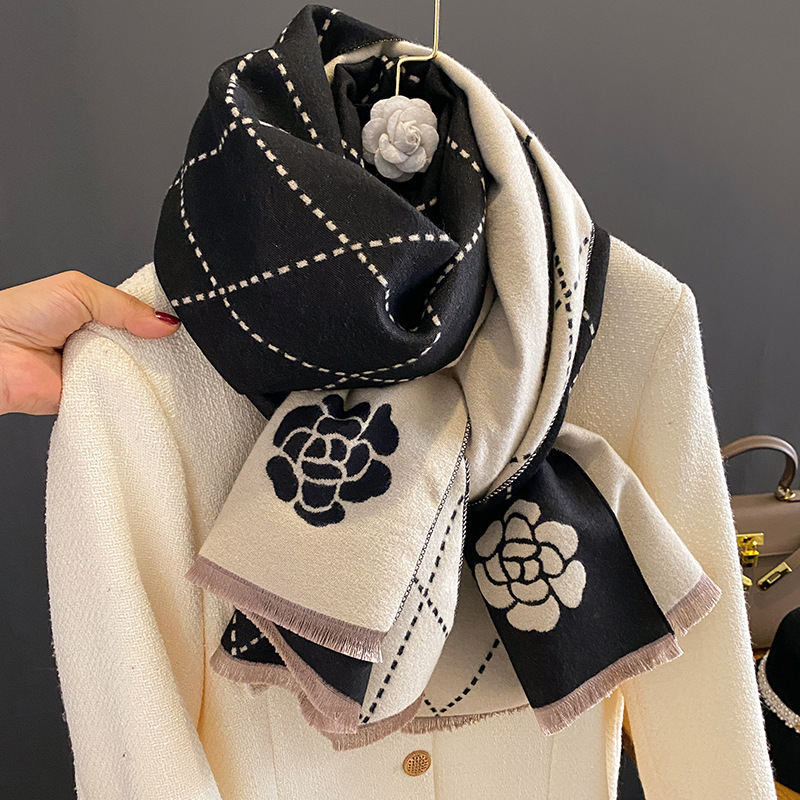 Winter Scarf Women Luxury Flor - Woven Scarf Blanket 评论和价格
