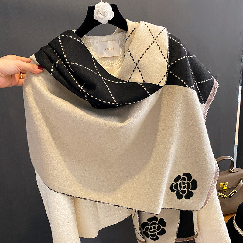 Winter Scarf Women Luxury Flor - Woven Scarf Blanket 评论和价格